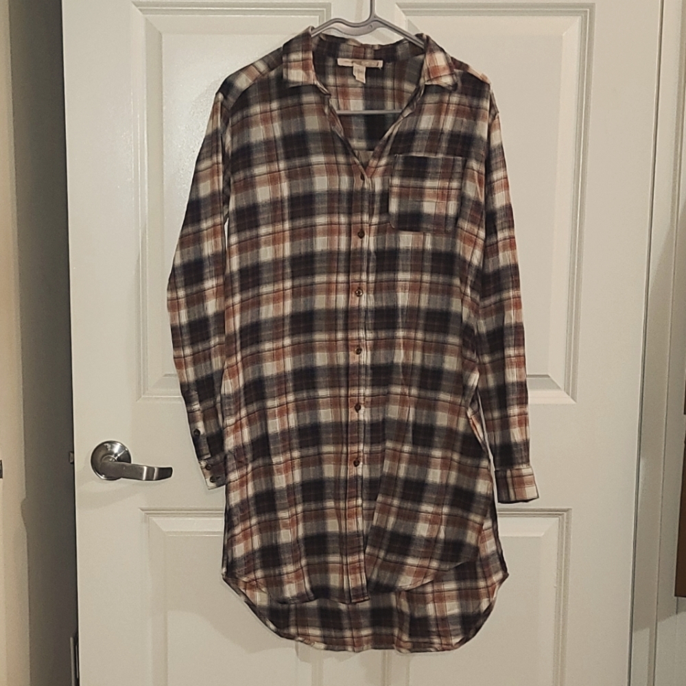 Forever 21 midi dress, Size XS, Brown-White-Gray